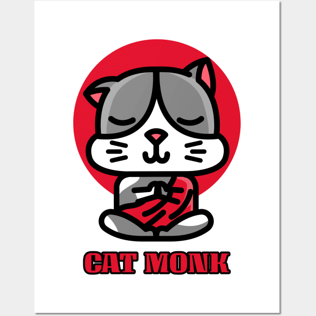 Cat Monk Wall Art by Araf Color
